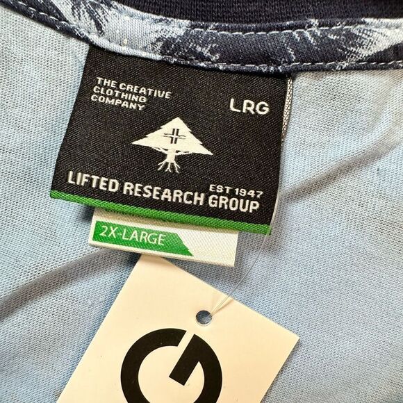 NWT LRG Lifted Research Group Blue Palm Tree Summer Tank Top - Size 2XL - Picture 4 of 6